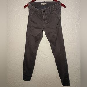 Loft Slate Gray Ankle Button Skinny Jenas